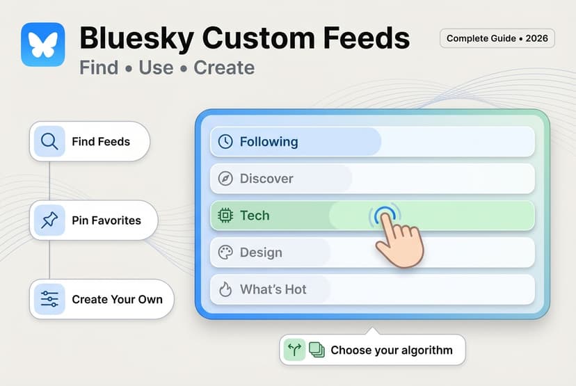 Guide des feeds personnalises Bluesky 2026
