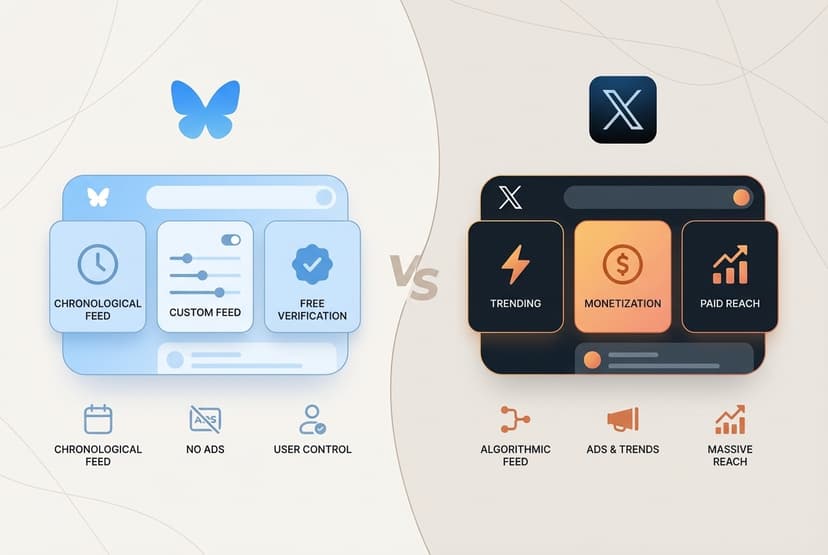 Bluesky vs Twitter comparison 2026