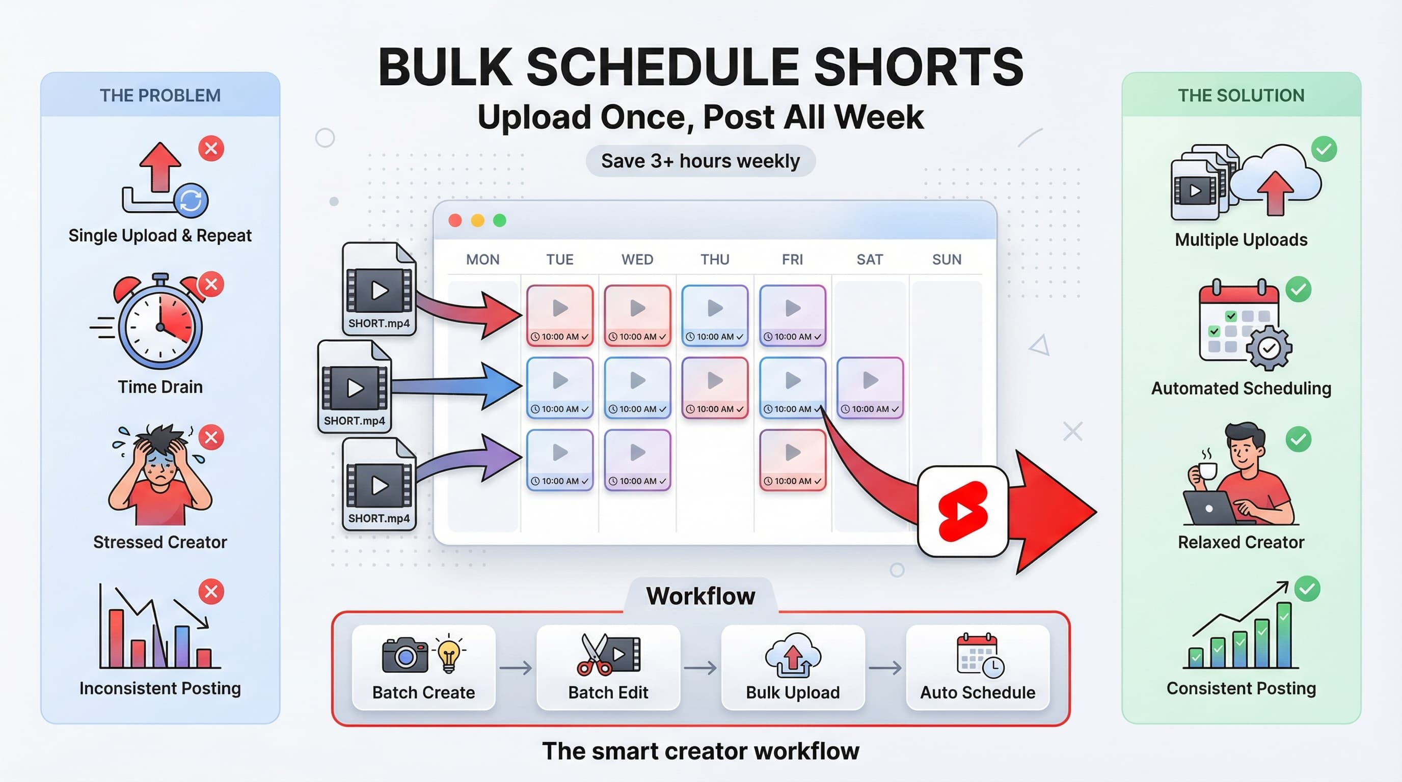 YouTube Shortsを一括予約投稿する方法:ショート動画のバッチアップロード完全ガイド