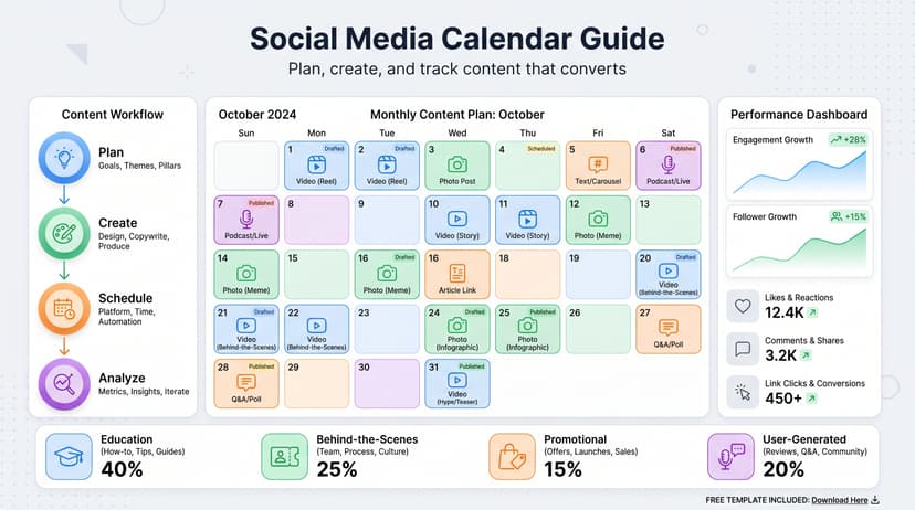 How to Create a Social Media Calendar That Actually Works (Free Template Included)