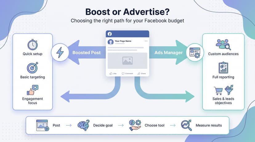 Facebook Ads vs Boosted Posts: What Actually Works (and When to Use Each)