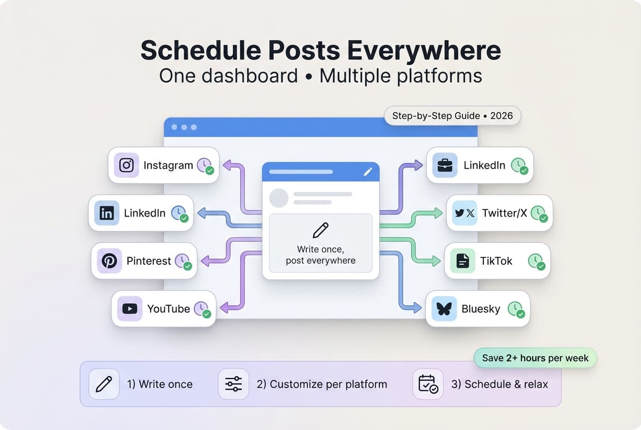 Schedule posts to multiple social media platforms