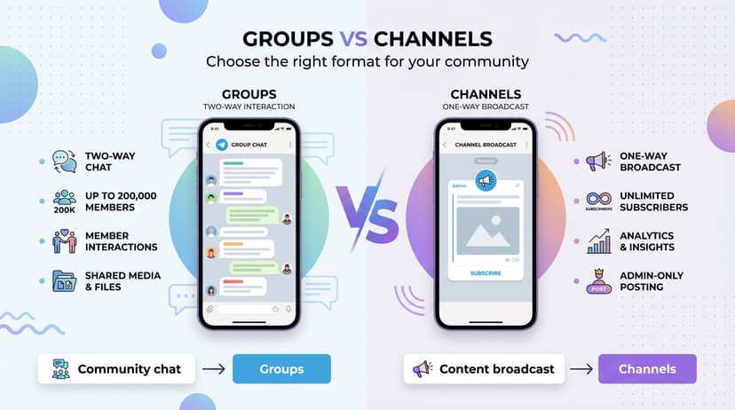 Telegram Groups vs Channels: Which One Do You Need?