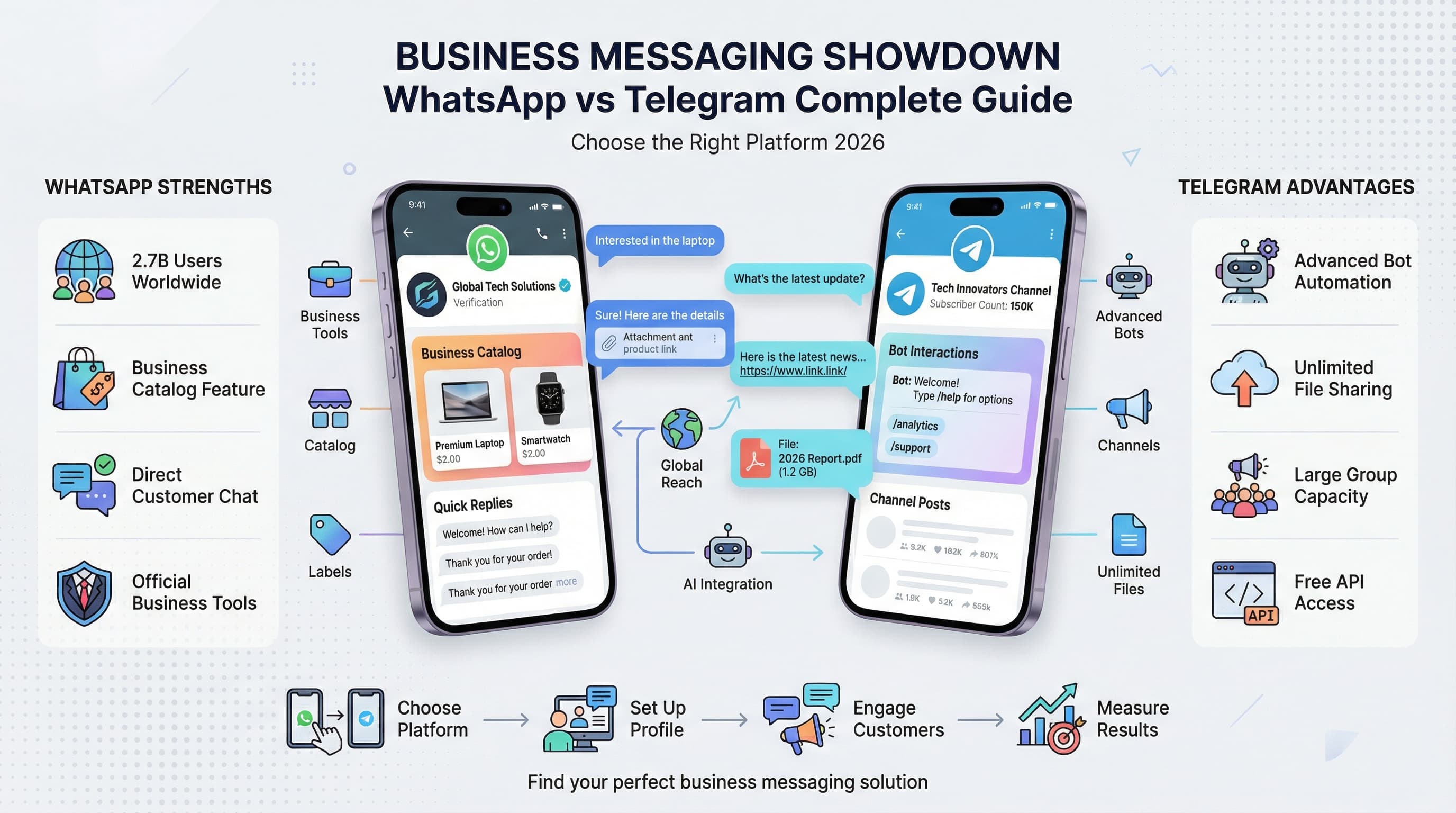 Telegram vs WhatsApp for Business: Full Comparison 2026