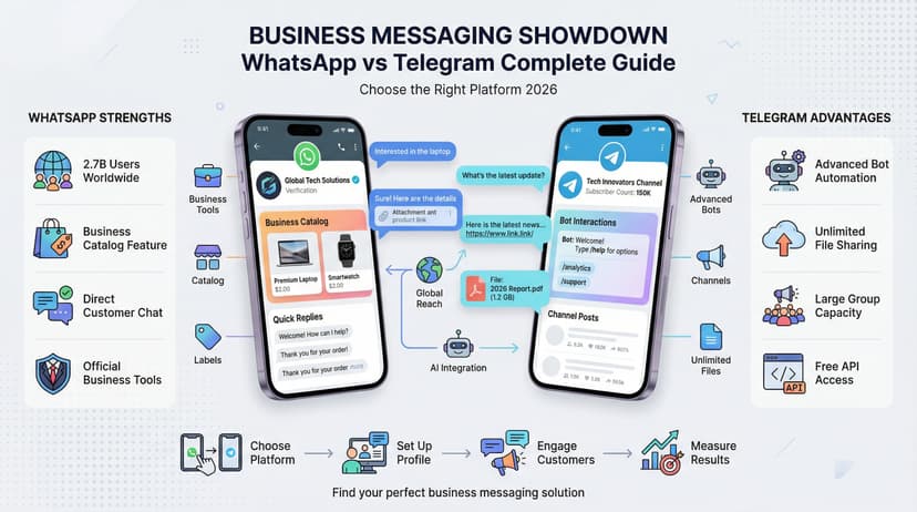 Telegram vs WhatsApp for Business: Full Comparison 2026