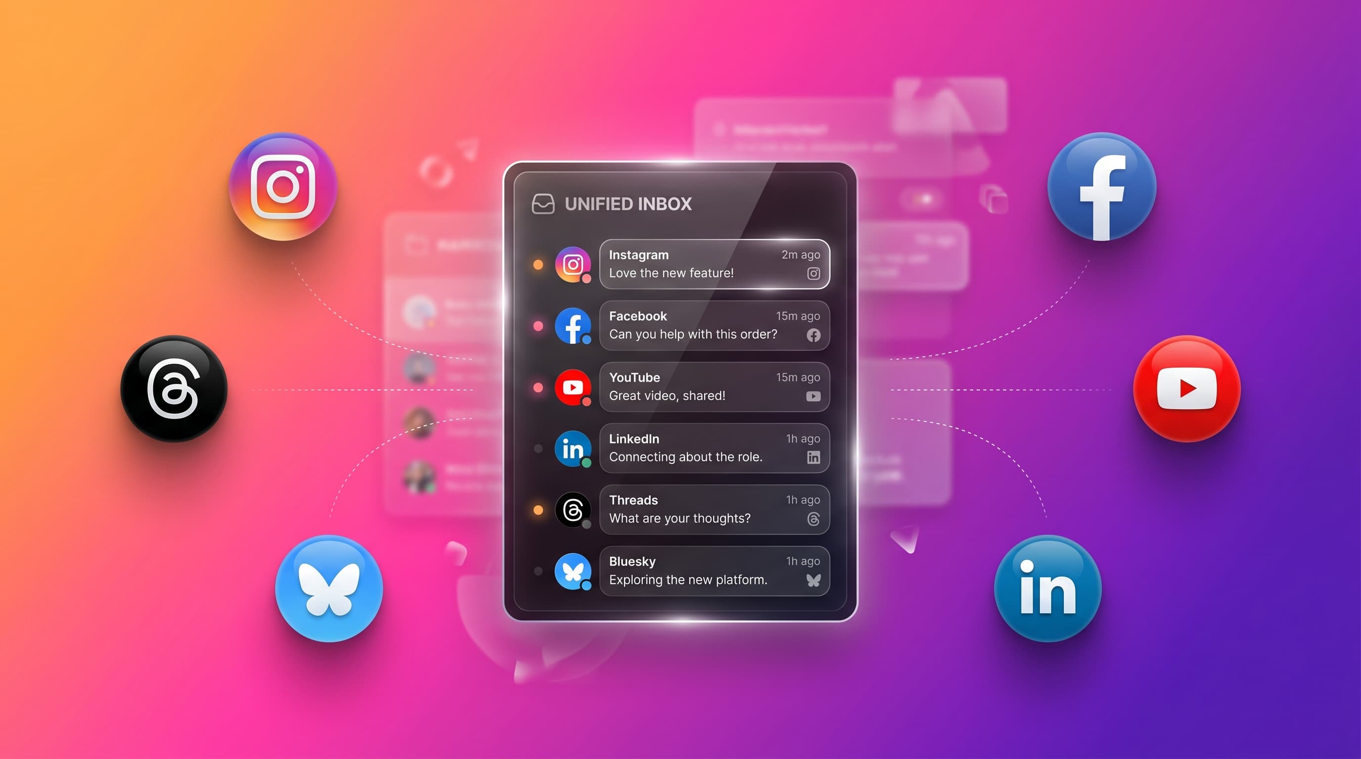Unified comments and DM inbox across 6 social platforms