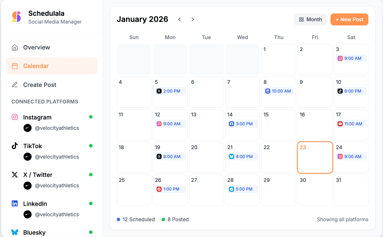 Schedulala Calendar view